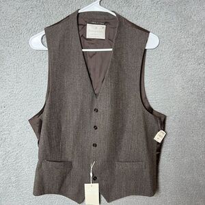 Ermenegildo Zegna Suit Vest Mens 40R Brown Soft Wool Waistcoat Made in Italy‎